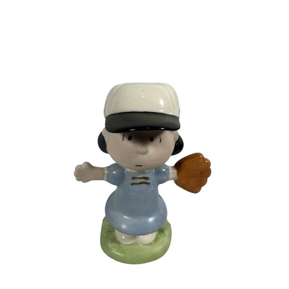 LENOX PEANUTS Baseball Team Lucy Figurine Only With Mitt Glove - Picture 3 of 10